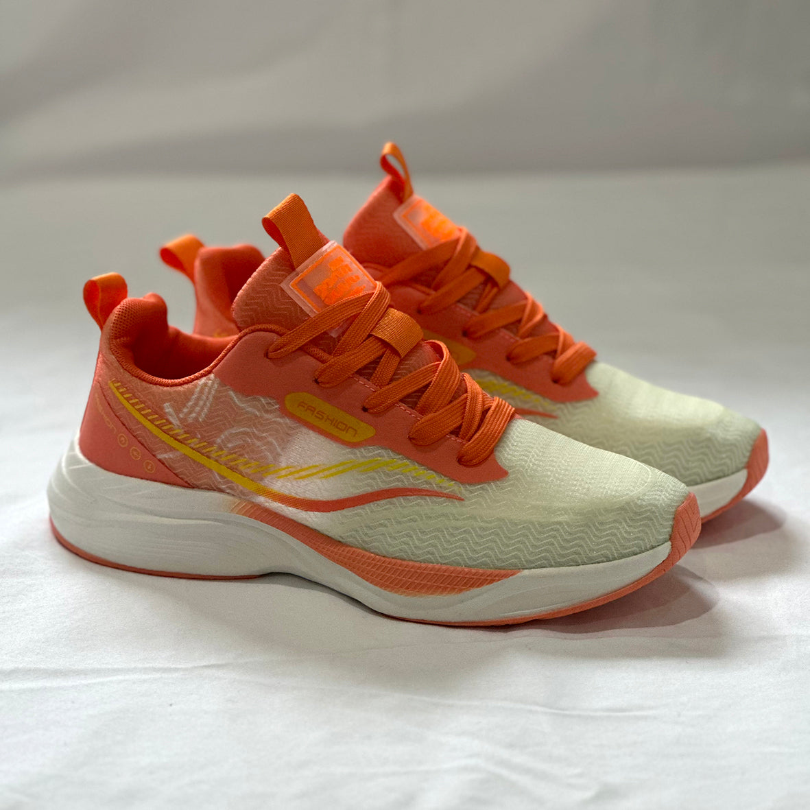 Running Outdoor men's orange-white Shoes Lightweight Sneakers