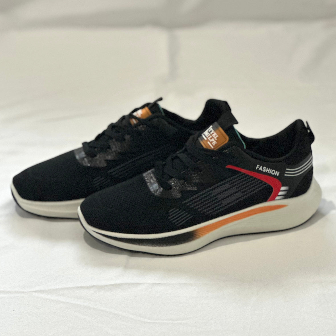 Running Outdoor men's black-orange Shoes Lightweight Sneakers