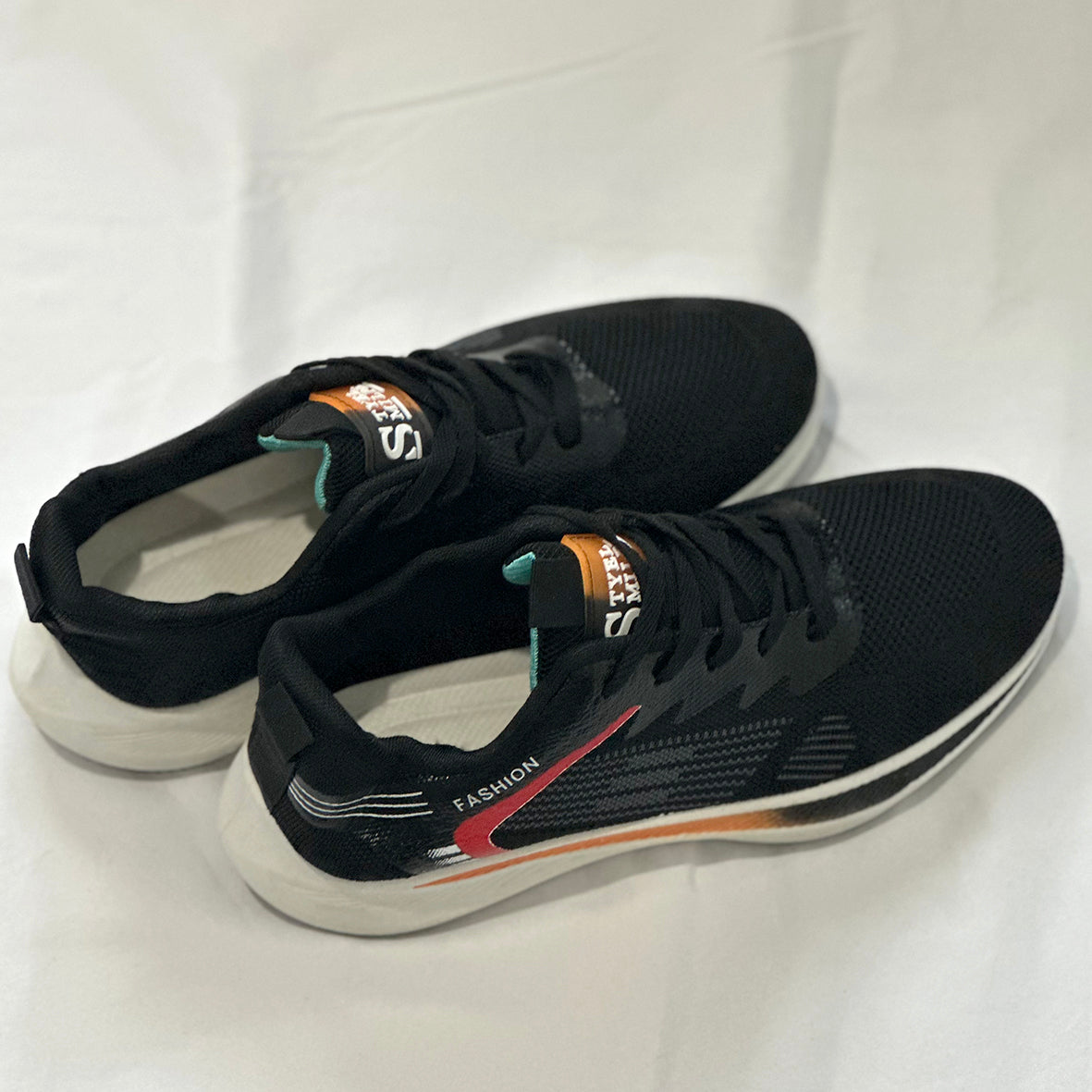 Running Outdoor men's black-orange Shoes Lightweight Sneakers