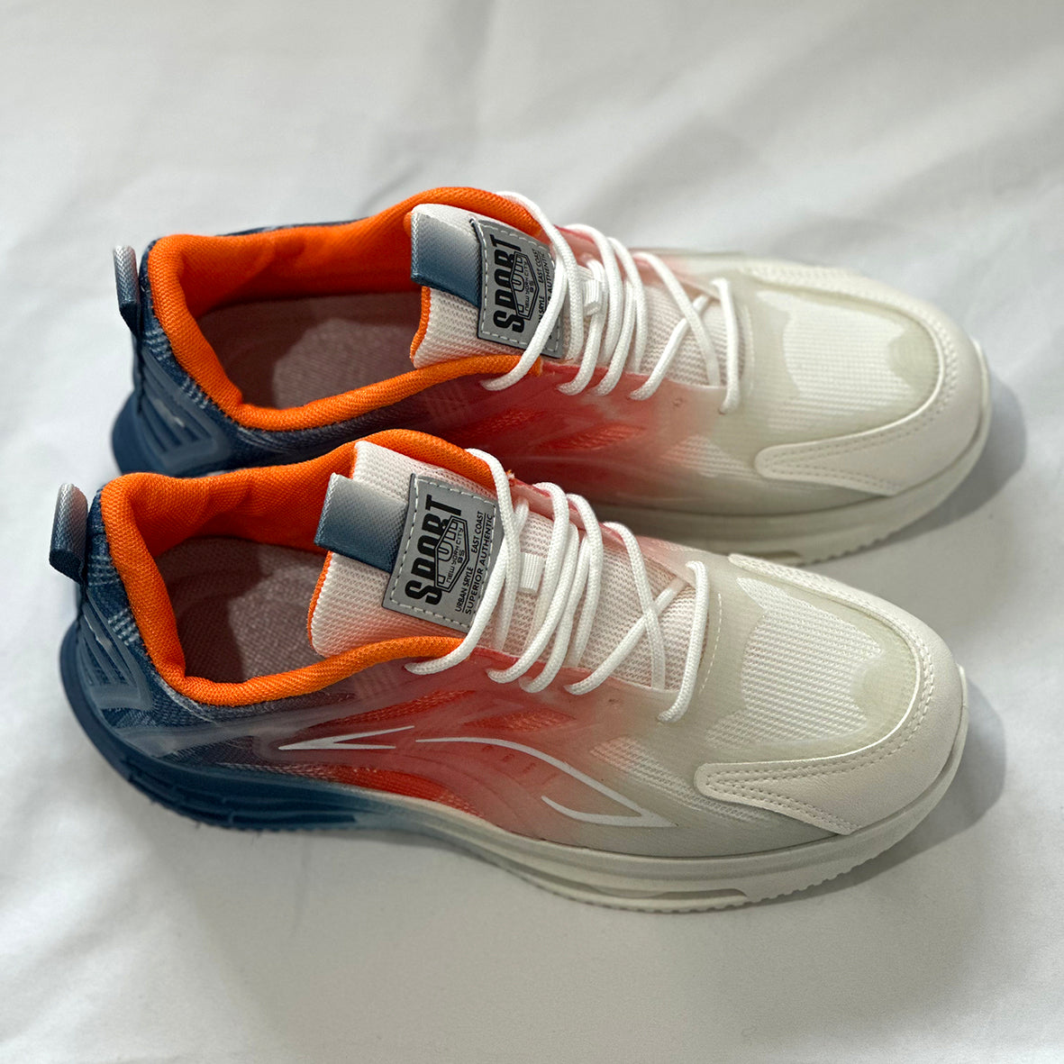 Running Outdoor men's blue-orange-white Shoes Lightweight Sneakers