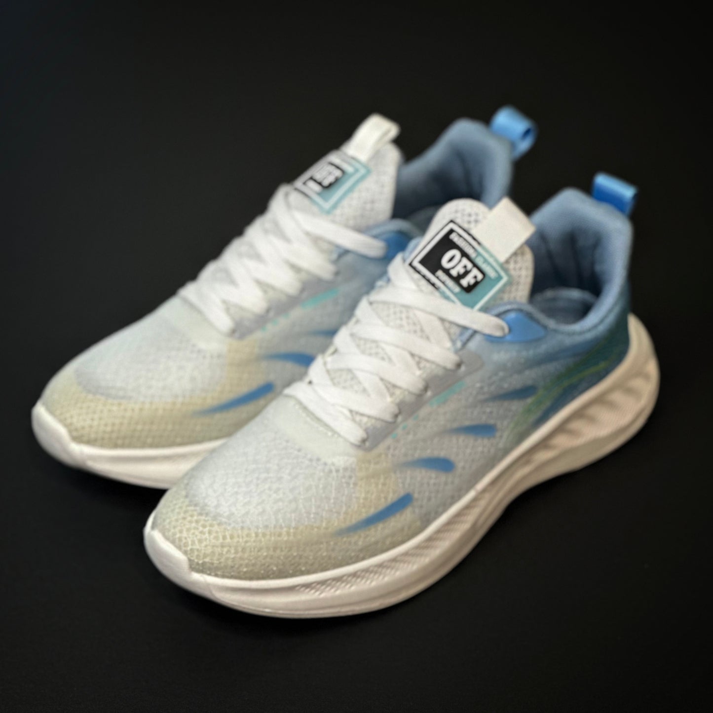 Running Outdoor men's white-blue Shoes Lightweight Sneakers