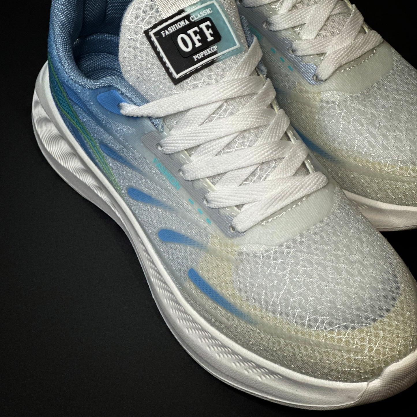 Running Outdoor men's white-blue Shoes Lightweight Sneakers