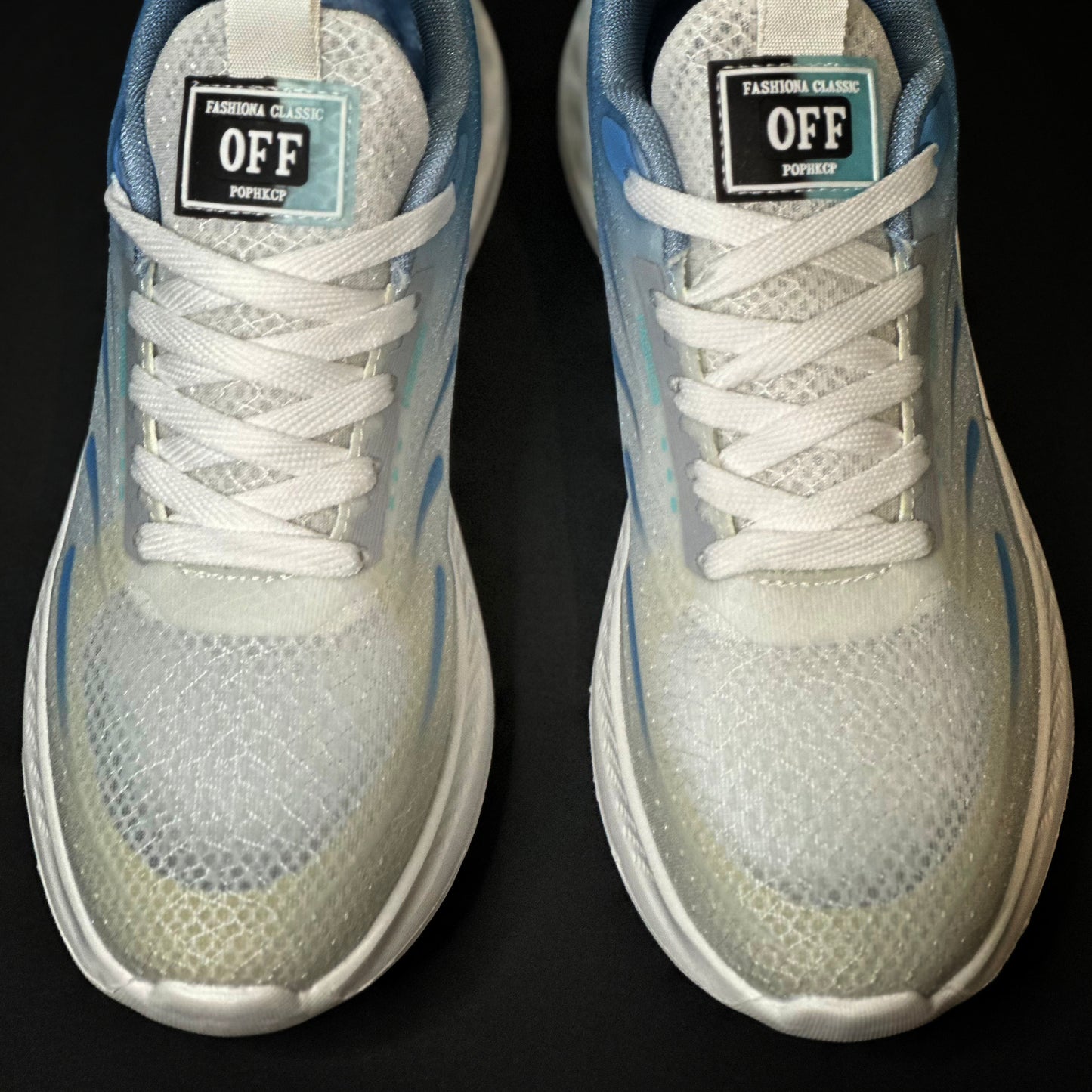 Running Outdoor men's white-blue Shoes Lightweight Sneakers